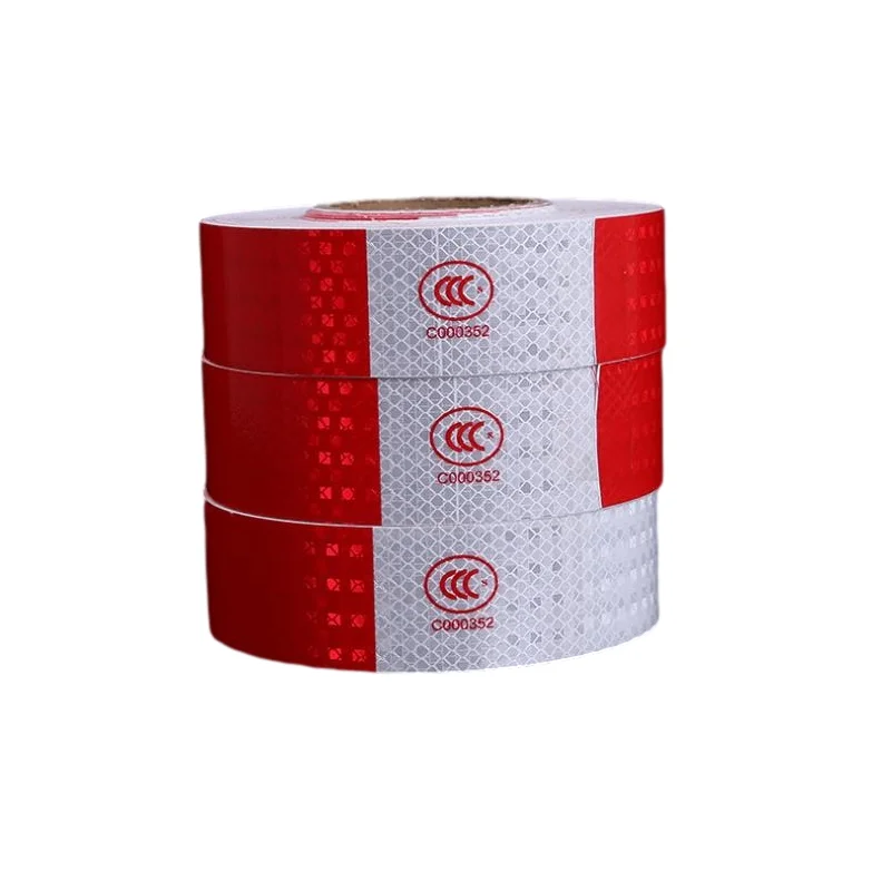 High Visibility Reflective PVC Tape White Add Red Reflective Warning Strip Van Car Reflector Film