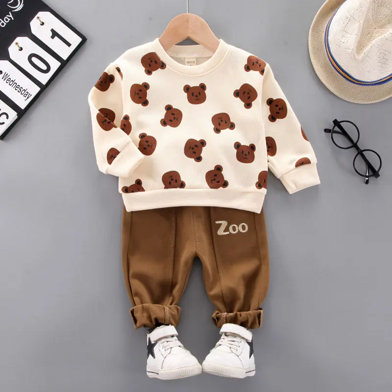 2021 NEW Kids T-shirt Pants 2Pcs Suits Toddler Tracksuits Children Boys Girls Cartoon Style Clothing Sets Kids Clothes Toddler