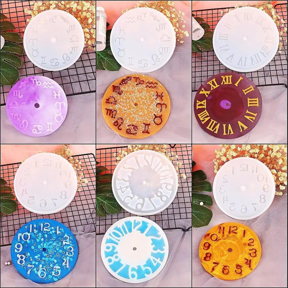 

Clock Mold Crystal Liquid Silicone Expoxy Jewelry Resin Mold UV Pendant Handcraft Mirror Mould DIY Jewelry Tool