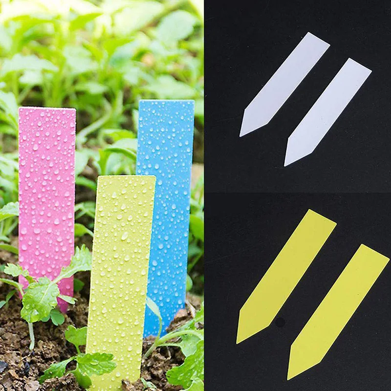 100Pcs/lot Garden Plastic Plant Labels Labels Tray Plant Tags Nursery Markers Flower Pots Seedling Mark Tools Garden Decor 1*5cm