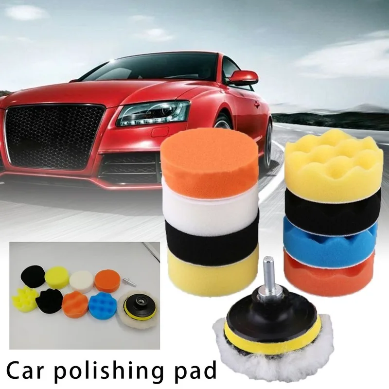 Disco per lucidatura auto Sunshine da 3 pollici Set da 10 pezzi per utensili filettati M10 Set di tamponi per lucidatura auto tampone per lucidatura