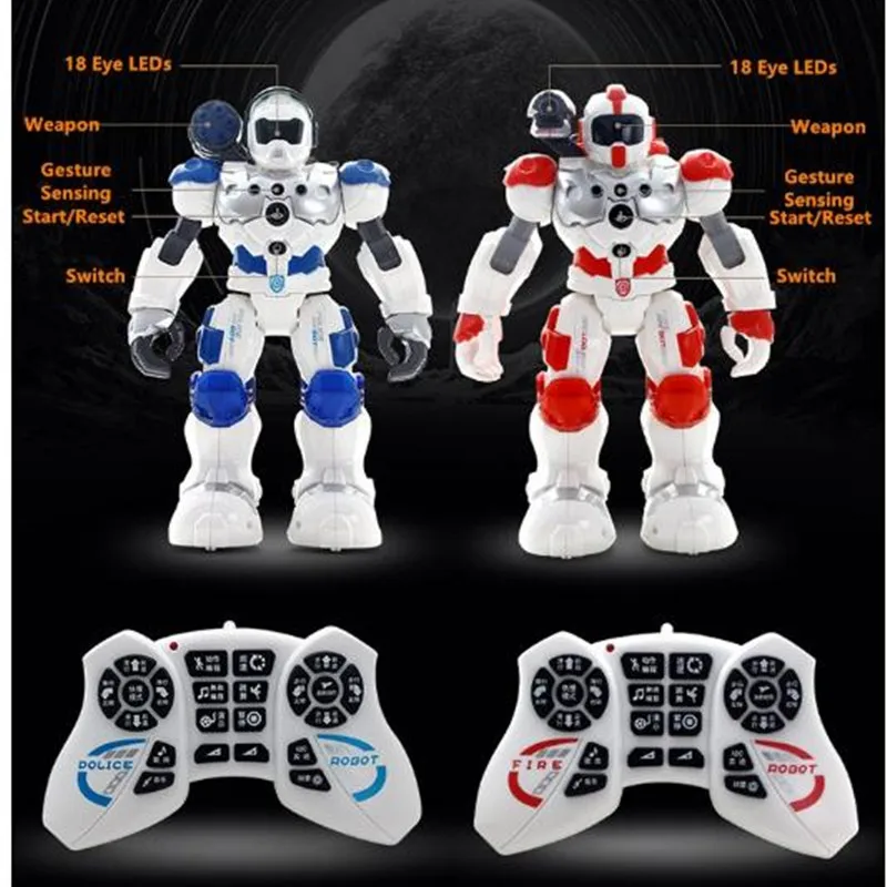 Child Learning Toy 2.4G Remote Control Intelligent Smart Robot Walking Dancing Singing Launch Missile Water RC Battle Robot Gift