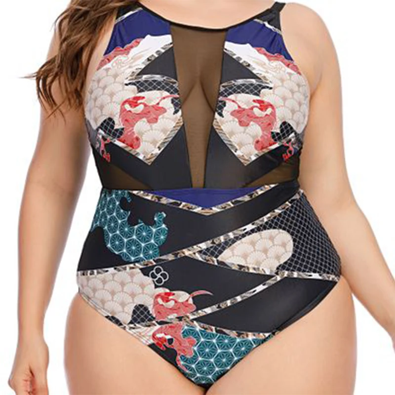 Plus Größe Bikini Badeanzug frauen Feste Hängen Badeanzug Badeanzug Trikot Badeanzug 5XL