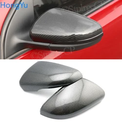 For Volkswagen GOLF 6 VI MK6 GTI R Line R20 Touran Carbon Fiber Pattern Mirror Case Black Side Wing Rearview Mirror Cover