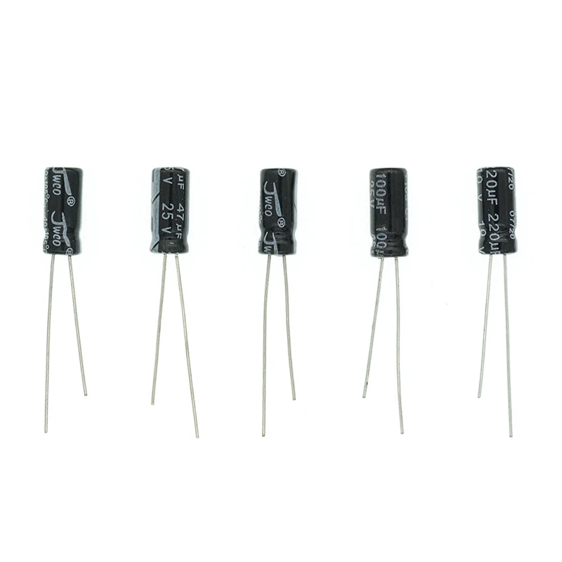 200pcs Radial Capacitors Set 15Values 10V 16V 25V 50V 0.1uF-220uF Electrolytic Capacitor Assortment Kit 0.22uf 2.2uf 100uf