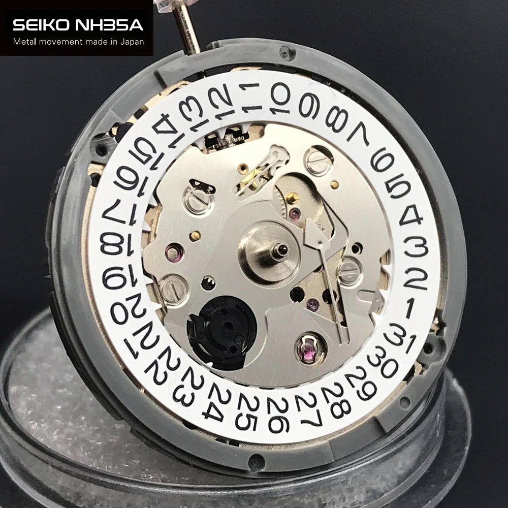 Japão nh35a movimento mecânico premium nh35 datewheel branco 24