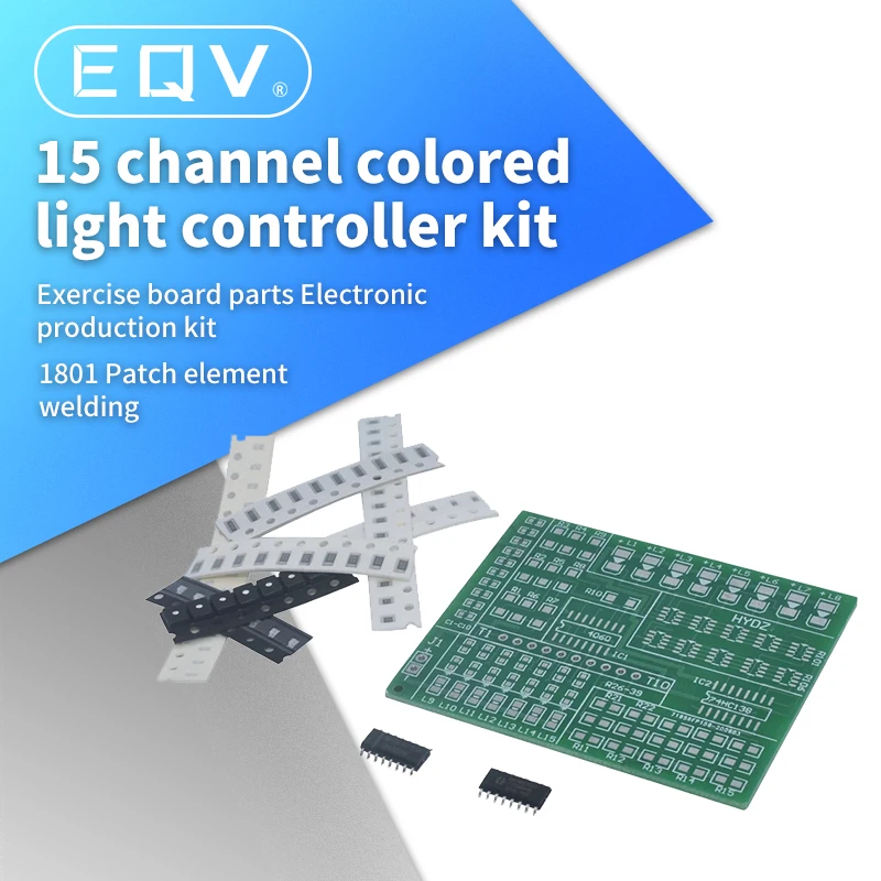 Diy kit 15 color light controller kit 1801 SMD component welding practice board parts electronic production kit