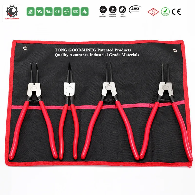 

6" 7" 9" Snap Ring Pliers Set Heavy Duty External/Internal Circlip Pliers with Straight/Bent Jaw for Ring Remover Retaining