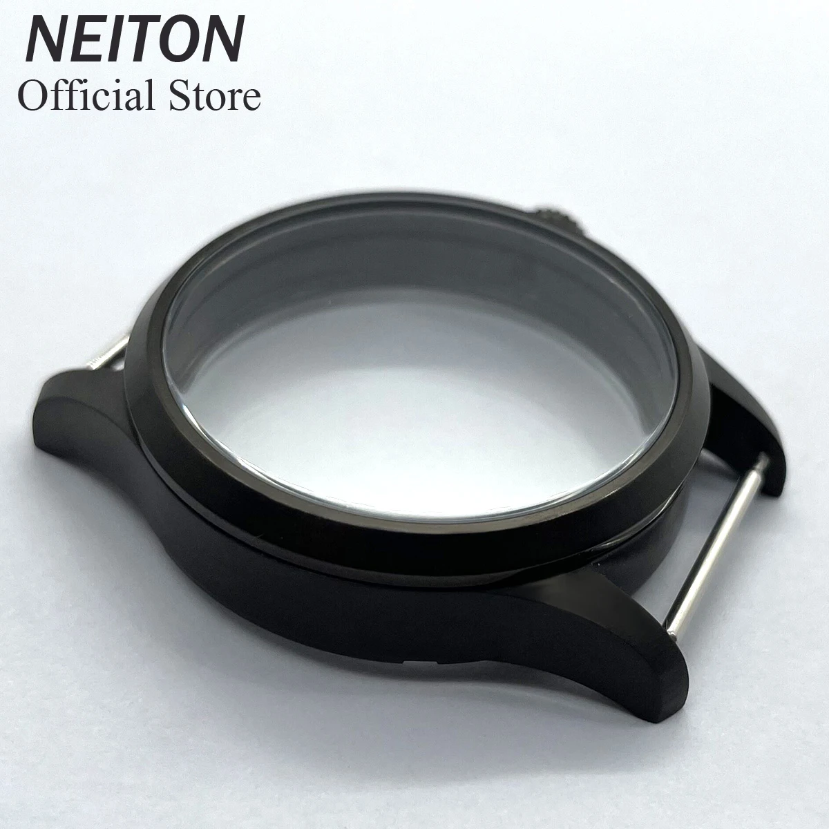 42mm Manual Watch Case See-through Back NEITON Sapphire Glass Fit ETA 6497 6498 ST3600 3602 Bronzed/PVD Black