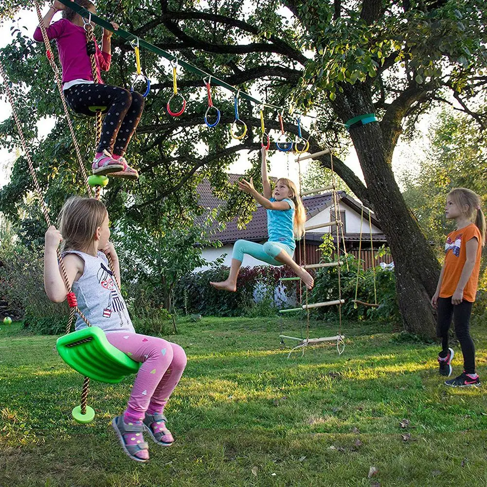 

Children Outdoor Swing Seat Toy Swing Arm Strength Climbing Ladder Backyard Kid Playground Facilities Obstacle Physical Training