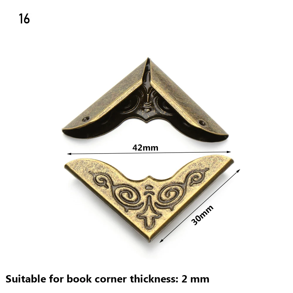 4Pcs DIY Book Decoration Cover Scrapbook Accessories Photo Albums Book Corner Protector Metal Corners