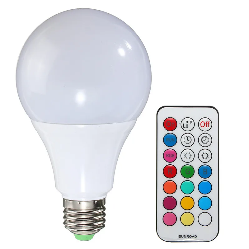 E27/B22 RGB светодиодный светильник лампа 10 Вт Беспроводной Точечный светильник лампа светильник ing Цвет изменение с дистанционное управление ...