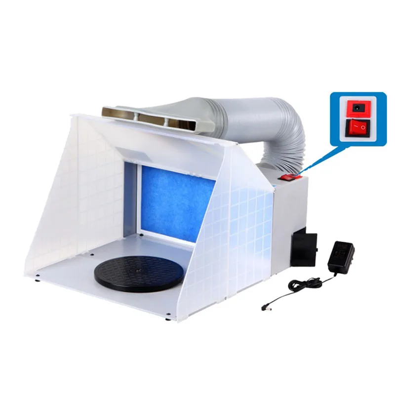 25W Portable Airbrush Spray Booth Set Foldable Paint Spray Extractor Exhaust Filter For Model Hobby Crafts 100-240V