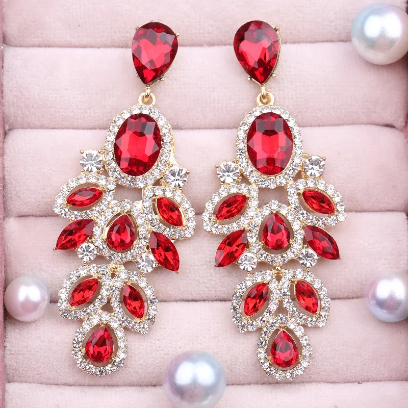 VEYO Vintage Crystal Drop Earrings Elegant Hollow Party Earrings For Women Fashion Jewelry Gift New