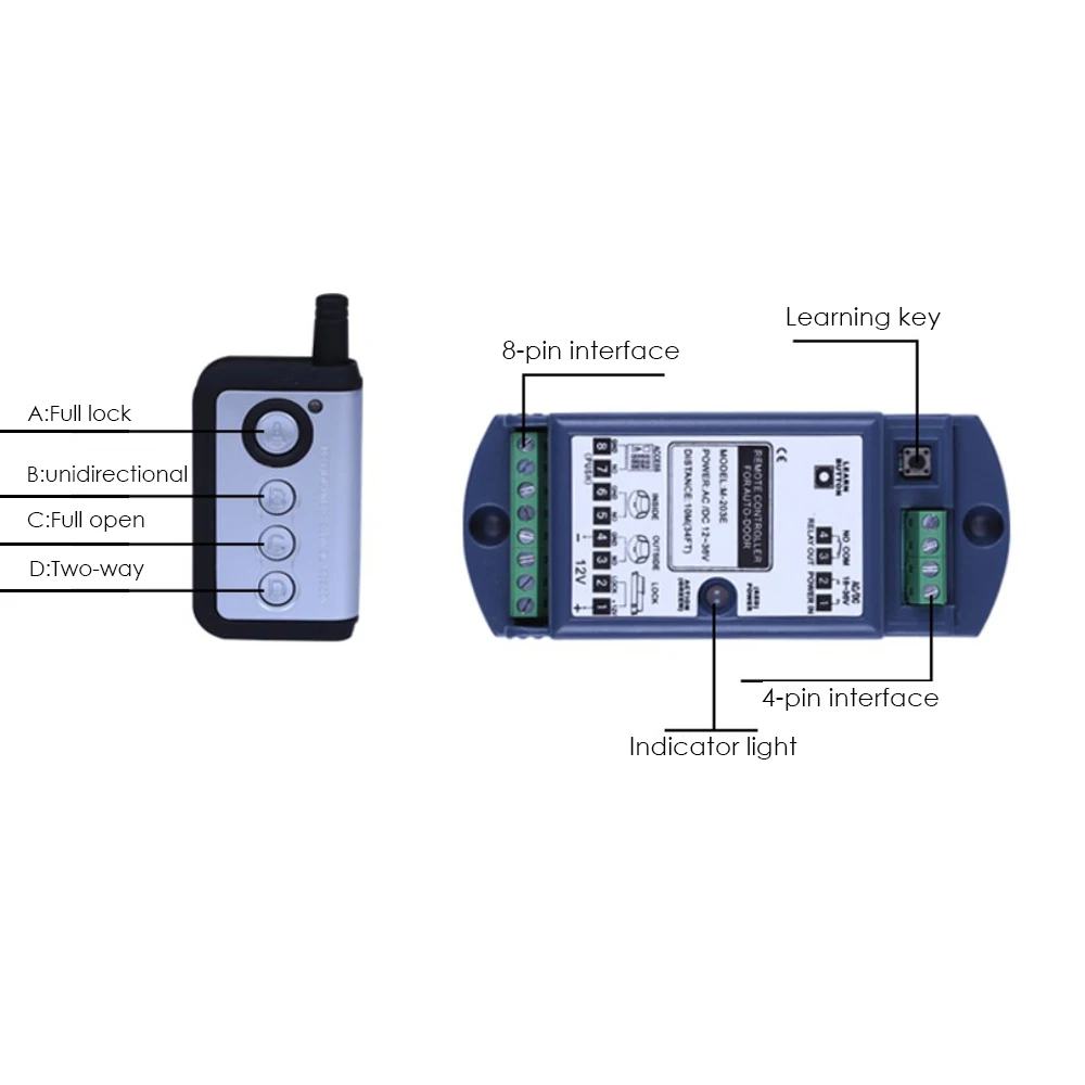 Electric Automatic glass door remote controll 433 switch with wireless transmitter Sliding door multifunctional extender handset