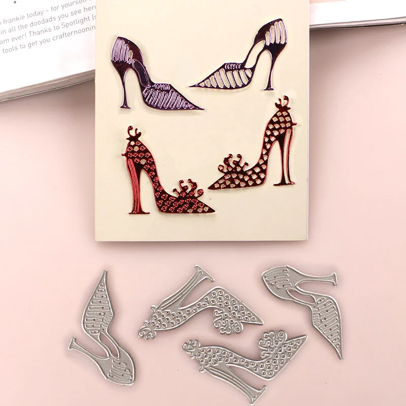 DUOFEN METAL CUTTING DIES fashion ladies high heels shoes stencil DIY Scrapbook Paper Album 2020 new