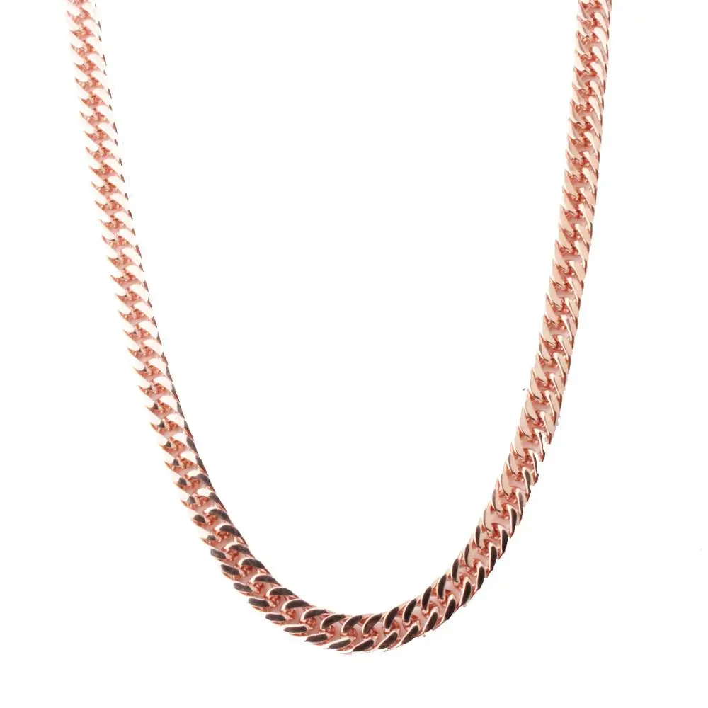8/10/12/15MM Rose Gold Stainless Steel Necklace for Men Curb Cuban Link Chain Best Jewelry Gift