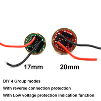 17mm 20mm 7135*8 7135 x 8 chip 4 Groups Modes 2800mA Driver Circuit Board for 10W LED 18650 flashlight with protection