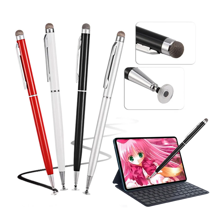 Imagem -02 - Caneta Stylus Universal para Iphone Tablet Touch Screen em Ponto Fino Design Clipe Redondo Durável Lápis Capacitivo 100 Pcs por Lote