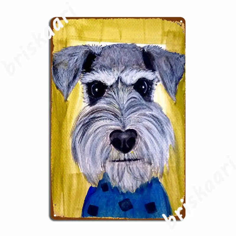 Face Schnauzer Dog Art Metal Signs Wall Mural Wall Custom Wall Decor Tin sign Posters