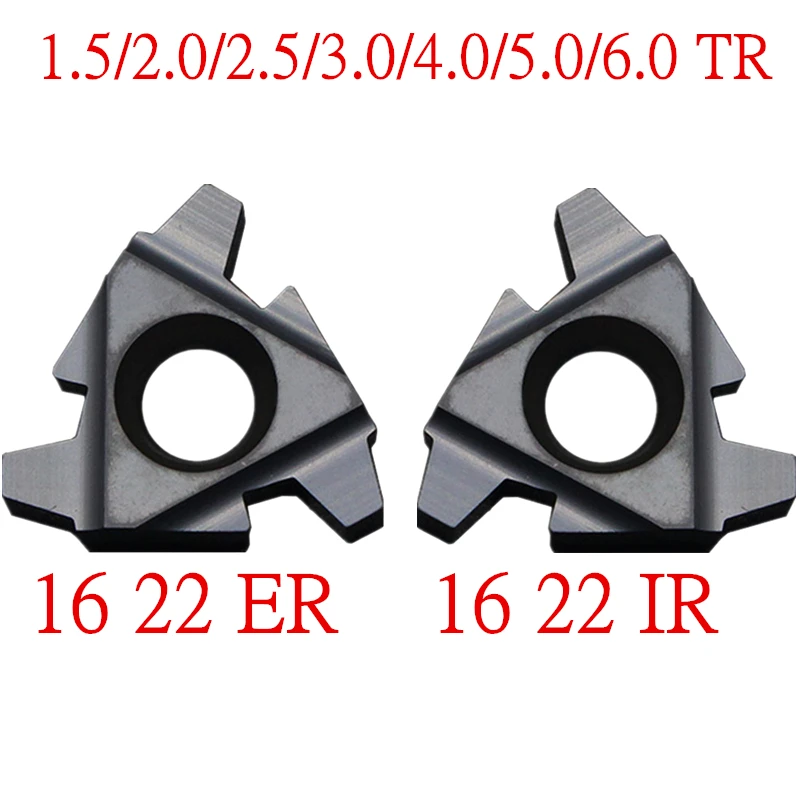 10PCS 16ER 16IR 22ER 22IR 1.5/2.0/2.5/3.0/4/5/6/4.0/5.0/6.0TR Trapezoidal carbide Thread inserts for Threaded Cutter Lathe Tool