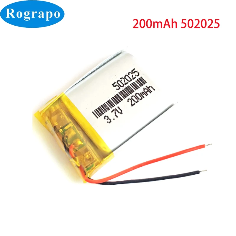 1-5pcs 3.7V 200mAh 502025 Lithium Polymer Li-Po Rechargeable Battery cells For DVR advocam FD video recorder Registrar 052025