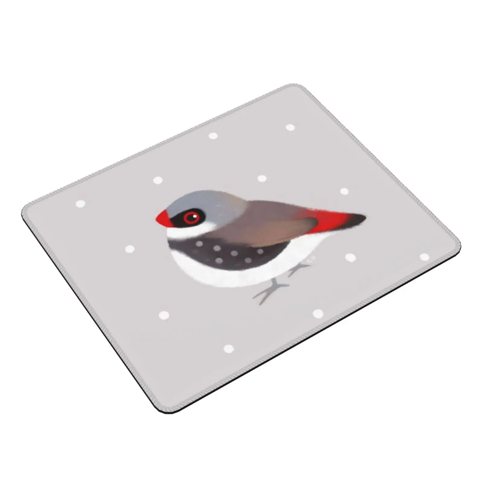 Diamond Firetail Mouse Pad DIY Print Cushion Diamond Firetail Bird Animal Diamond Sparrow Sparrow Snow Winter