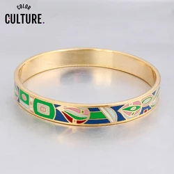 Elegant Designer Filled Color Bangles for Women Stainless Steel Jewelry Ethnic Jewelry Enamel for Bracelets