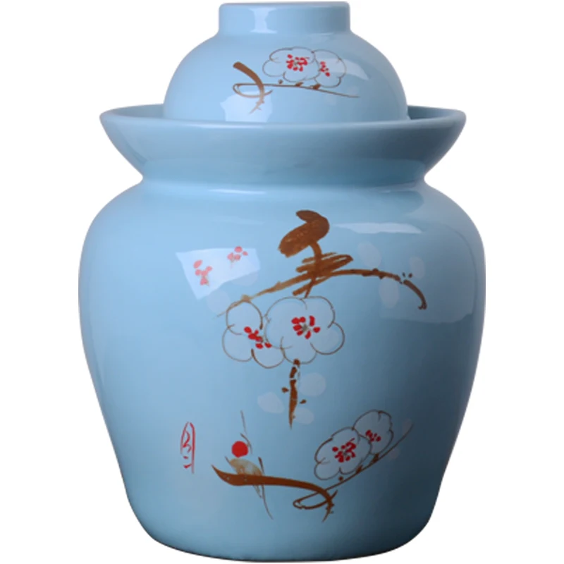 Jingdezhen Ceramic Pickle Jar Vegetable Pickling Jars Restaurant Kimchi Jar Pickles Container Kitchen Accessories Storage Sealed