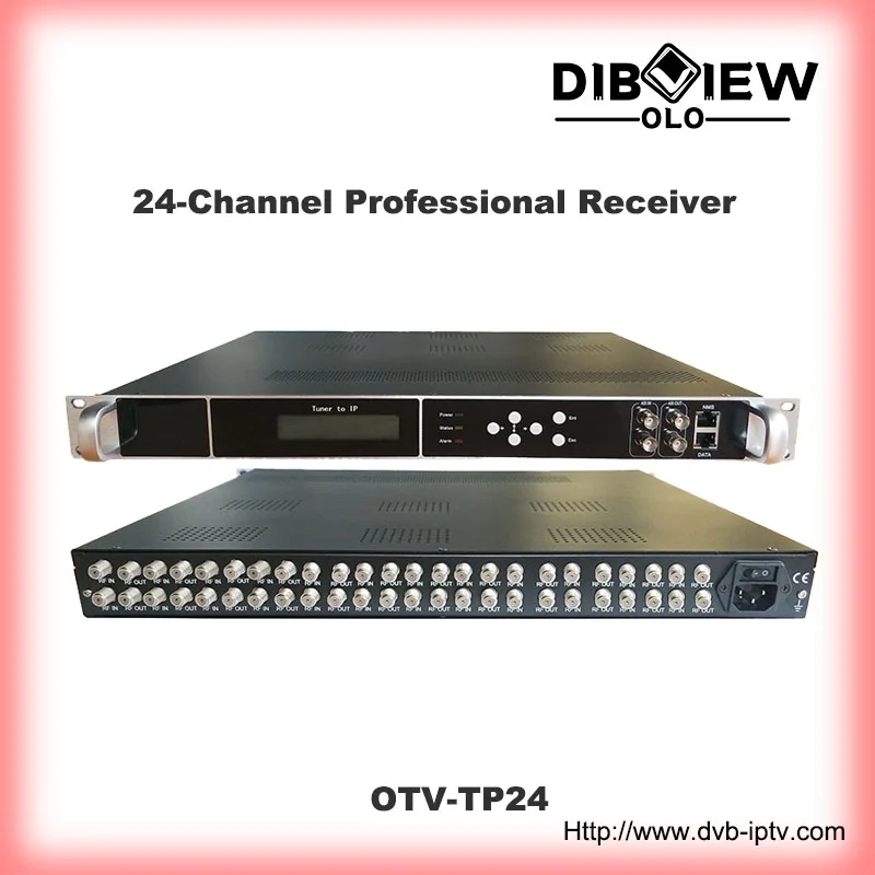 

Dibview TP24 Digital TV Headend 24 Carriers Channel RF FTA tuner 2*ASI to IP ASI gateway BISS Satellite Professional Receiver