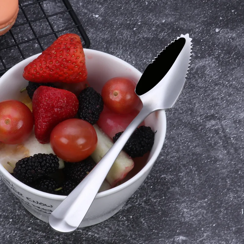 

Stainless Steel Grapefruit Scraper Spoon Serrated Sawtooth Edges Long Handle Kitchen Christmas Gift