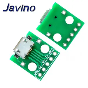 Bilashmart 10 Micro USB To DIP Adapter 5pin Female Connector Module Board Panel Female 5 Pin Pinboard B Type PCB 2.54 MM