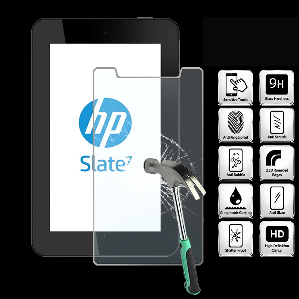 For HP Slate 7 - 9H Tablet Tempered Glass Screen Protector Cover Explosion-Proof High Quality Screen Film
