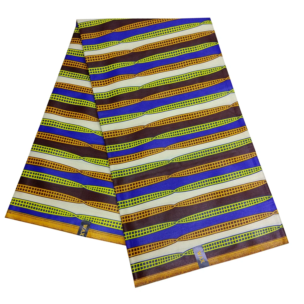 

African Veritable Real Wax New Fashion Stripe Colorful Print Wax 2019 New African Fabric