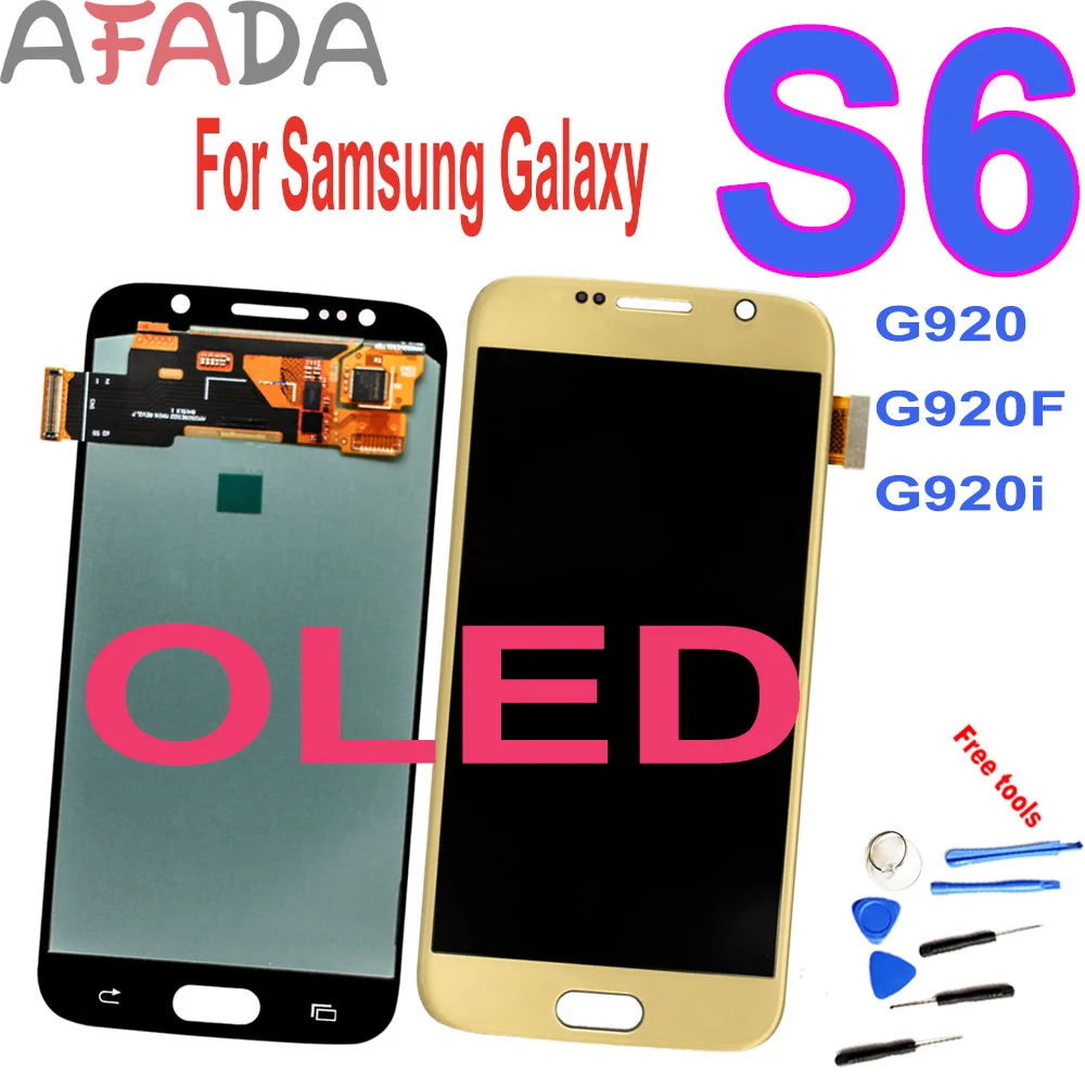 

AAA+ Oled For Samsung Galaxy S6 G920 G920F G920i Lcd Display Touch Screen Digitizer Assembly with frame for SM-G920F G920i LCD