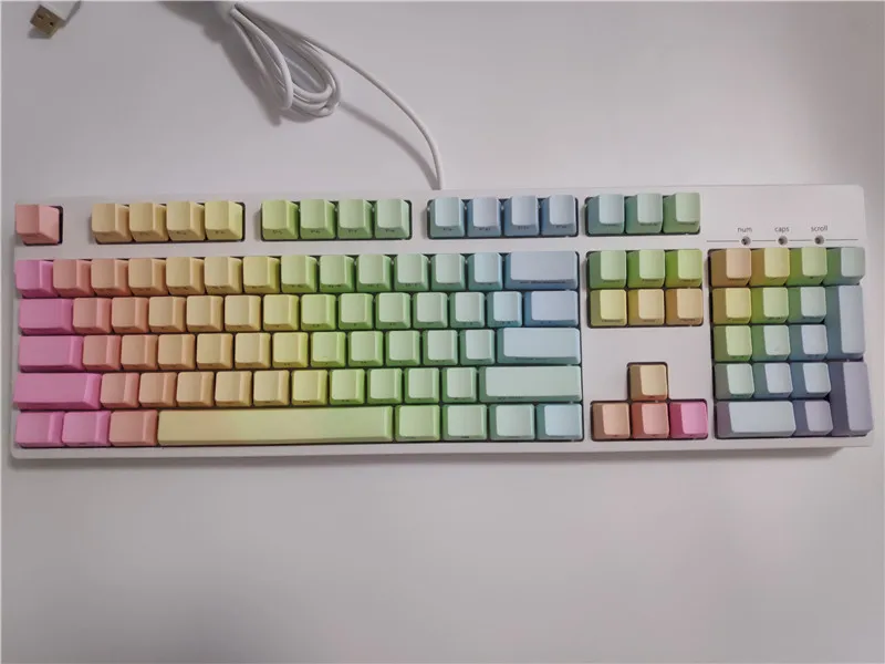 Gradient Colored Side print PBT keycap for 104 mechanical keyboard OEM