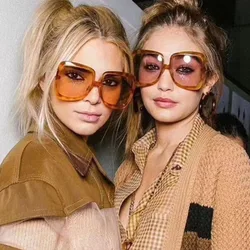 New Vintage Oversized Square Sunglasses Women Luxury Brand Design Fashion Big Frame Gradient Sun Glasses For Female UV400 Shades