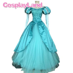 Ariel Cosplay Costume Halloween Adult Princess Dresses Cosplay Mermaid Long Sleeve Skirt Lace up Party Dress