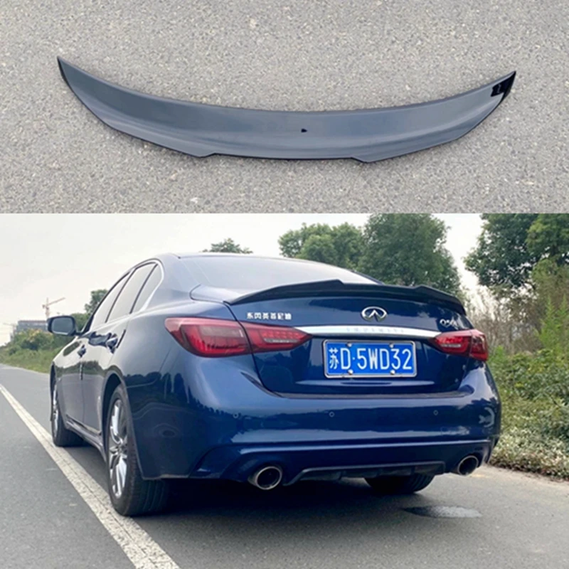 FOR Infiniti Q50 2014 2015 2016 2017 2018 2019 2020 ABS material bright black multiple styles Car rear trunk spoiler wing lip