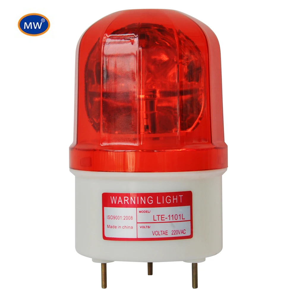 AC 220V Flash Warning Light Rotary Strobe Warning Light Alarm LED Indicator Signal Light Lamp Factory Construction High Quality