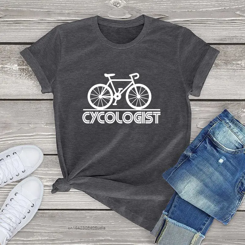 Graphic Women T Shirts Cycologist With Bike Funny Bicycle Fanatic Cyclist Bike Rider White Tshirts Men Women Funny Tee Tshirt