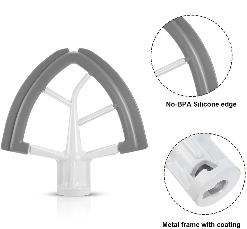 Für die KitchenAid Vertikalmixer Flex Edge Rührklinge, 4,5-5QT flache Rührklinge, flexibler Silikonkantenschaber für die Schüssel. – Detail 8