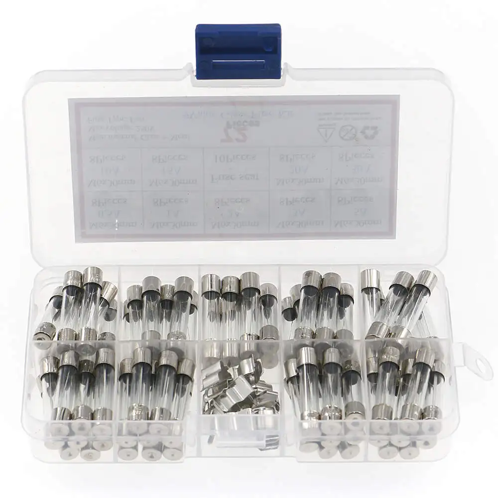 

72pcs/Box 6x30mm Fuse Assorted Kit Fast-Blow Glass Fuses 0.5A 1A 2A 3A 5A 10A 15A 20A 30AMP Quick Blow Car Glass Tube Fuses Set