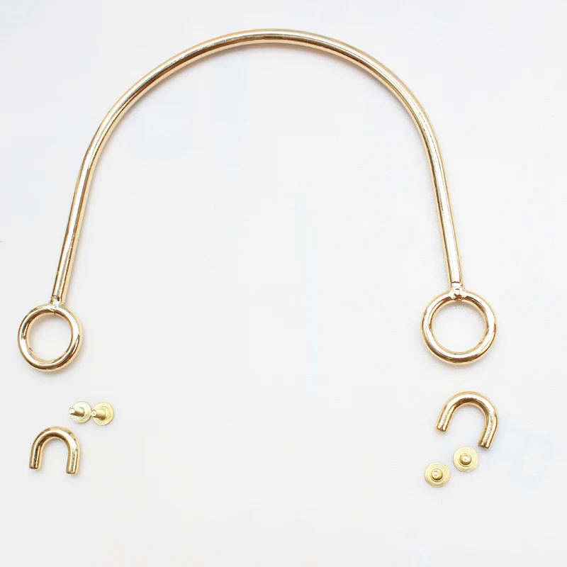 1PC Round Metal Bag Handles For Handbag Strap Handcrafted Handle Replacement for DIY Making Purse Frame Bag Accessories