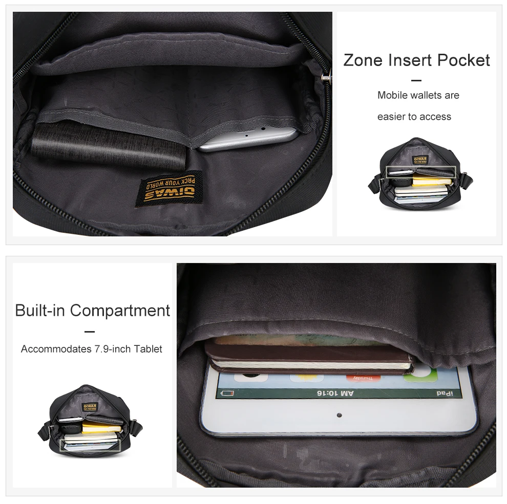 Oiwas hochwertige wasserdichte Herren Umhängetasche Mini Business Umhängetaschen reisen Messenger Sling Pack lässige Handtaschen – Detail 9