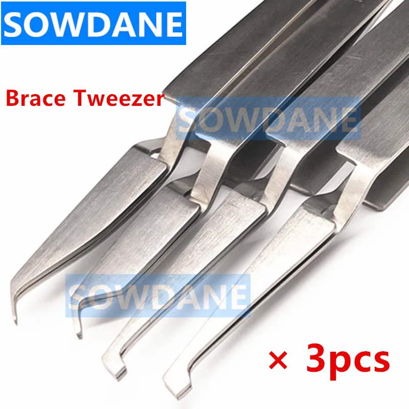 

3 pcs Dental Orthodontic Bracket Buccal Tube Bonding Tweezer Holder Placer Instrument Dentist Tool