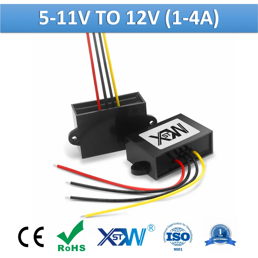 

XWST 5v 6v 7v 8v 9v 10v 11v to 12v DC DC Converter Plastic Shell Waterproof Step Up Boost Power Converter 12v Voltage Regulator