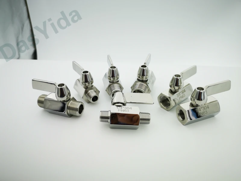 304 Stainless steel Mini Ball valve 1/8 1/4 3/8 1/2 3/4 / 1 NPT BSP Female male thread for water oil acid 2 way ball valve