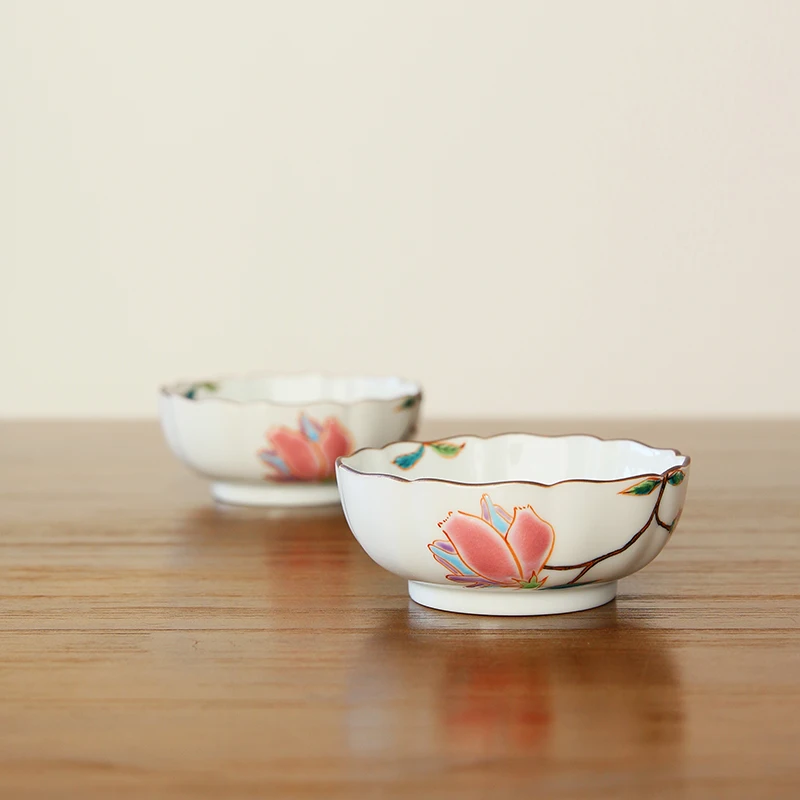 

Spot nine valley imported from Japan to burn hand-painted flowers lace small bowl bowl ceramic bowl of fruit snacks