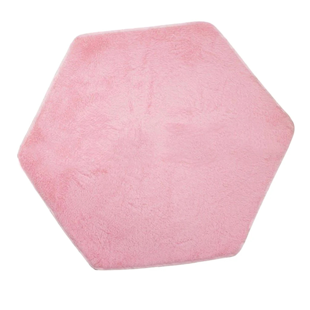 Soft Floor Carpet Hexagon Crawling Play Mat for Kids Baby Todldlers to Play On the Floor, 55 x 47 inch, Pink